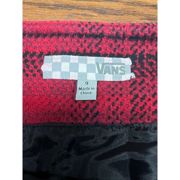 Vans woman’s 9 red black plaid tartan skater punk rock mini skirt - Picture 9 of 10